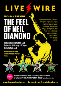Rangiora RSA & Club and Livewire present The Feel of Neil Diamond Tribute Show 
